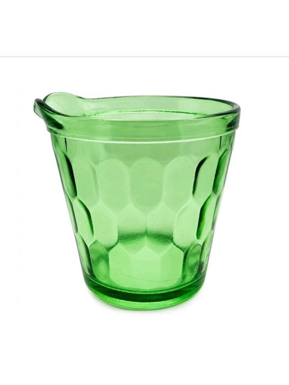 Vintage 1928-32 Jeannette Hex Optic Green Uranium Glass Ice Bucket No Handle